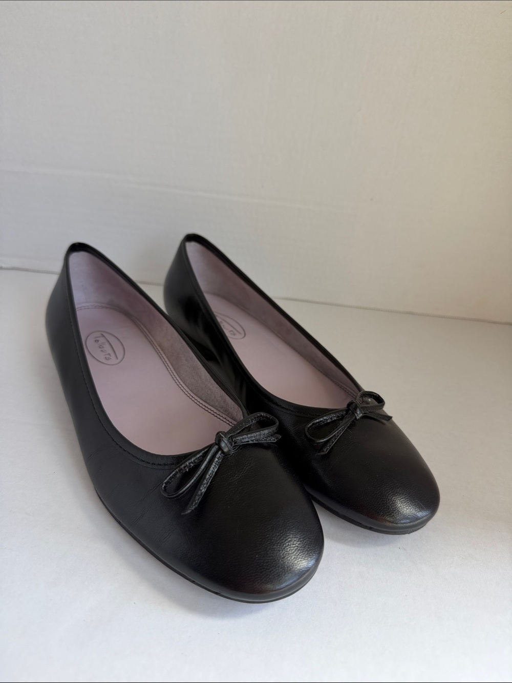 Talbots Black Leather Ballet Flats Size 7.5 Made in Brazil